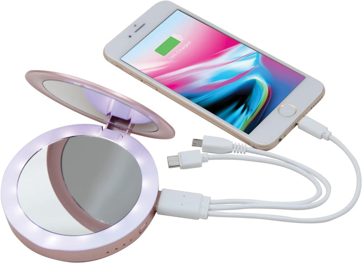 Compact Mirror with Power Bank