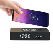 Digital Alarm Clock with Wireless Charging-Black