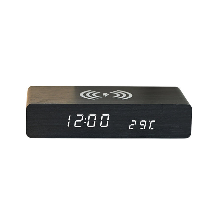 Digital Alarm Clock with Wireless Charging-Black